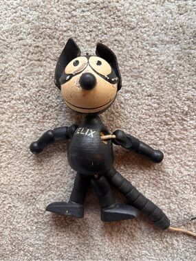 Antique Felix the Cat 8" Schoenhut Jointed Wooden Toy Early 1920s Cartoon Icon
